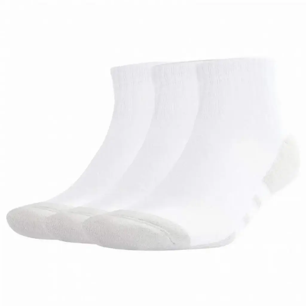 Adidas Essentials Cushioned Quarter White Gray Socks - 3 Pairs 