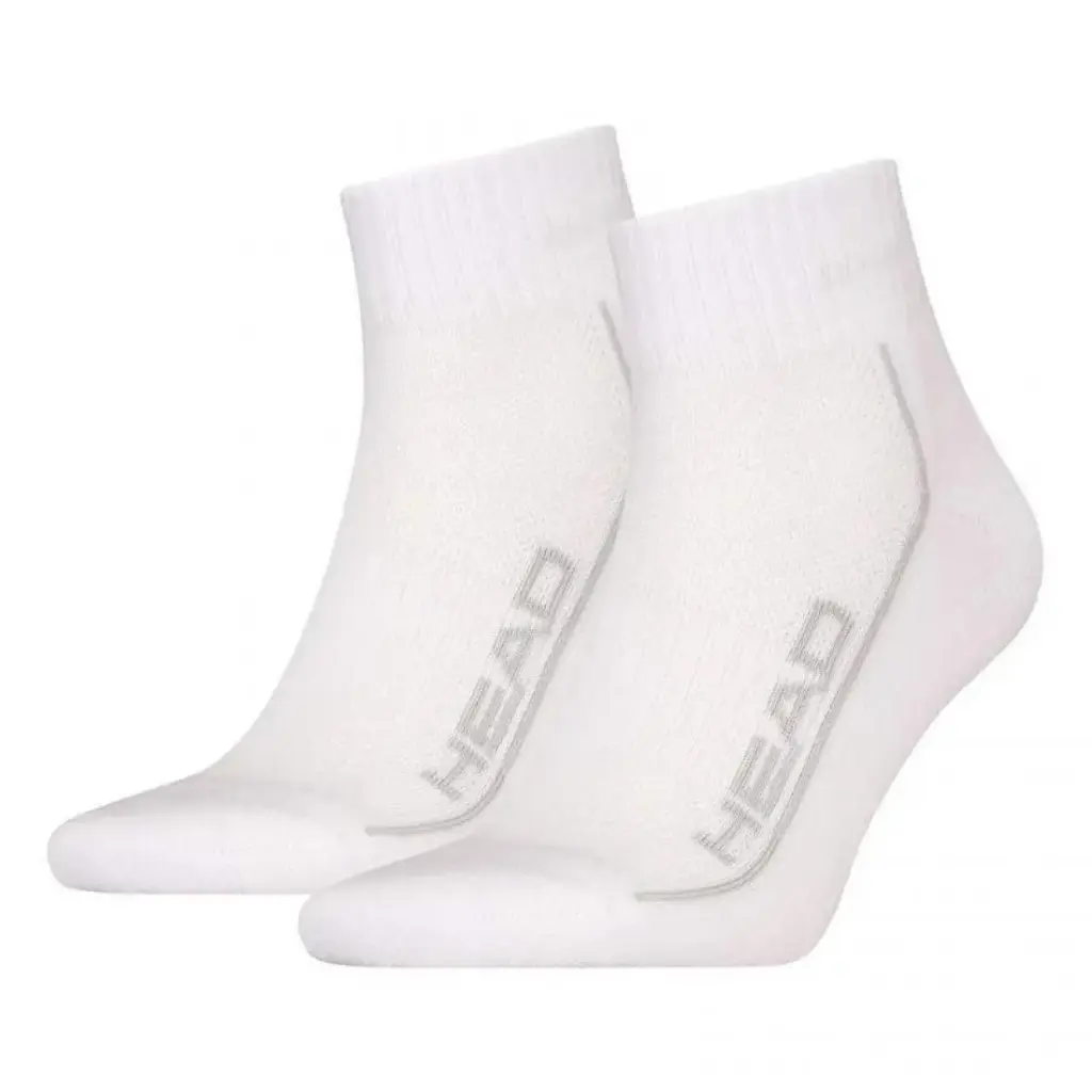 Head Performance Quarter White Gray Socks - 2 Pairs 