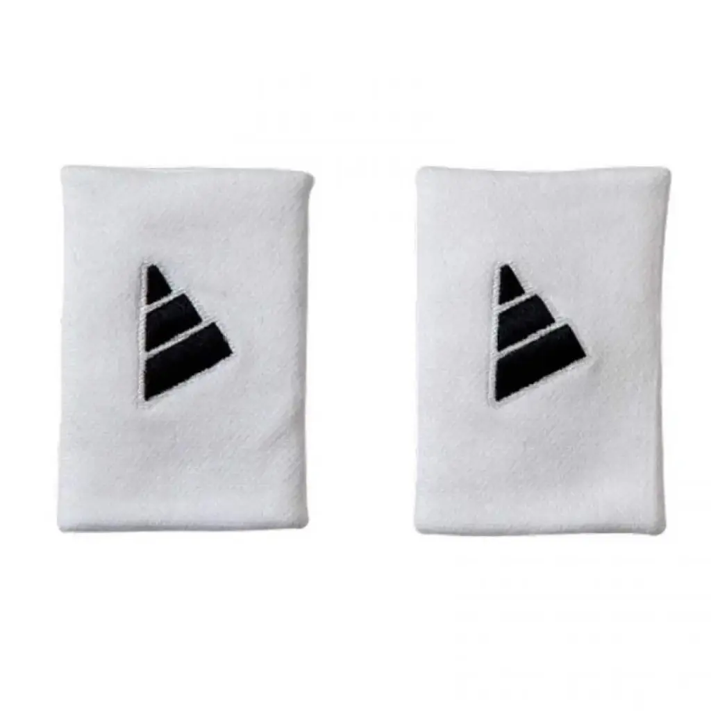 Adidas Long White Black Wristbands - 2 Units