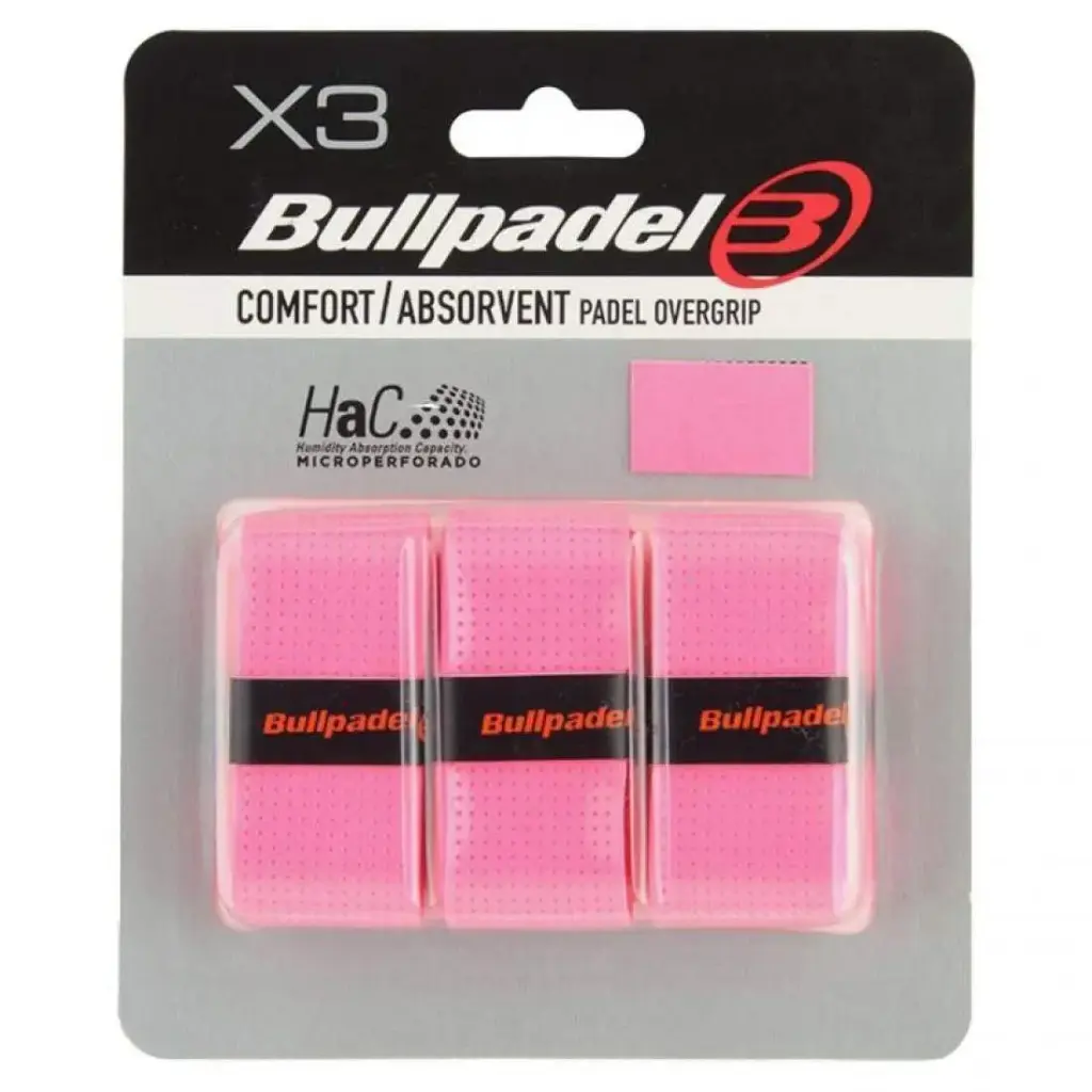 Bullpadel Overgrips GB1201 Comfort Perforated - Fluorescent Pink x3