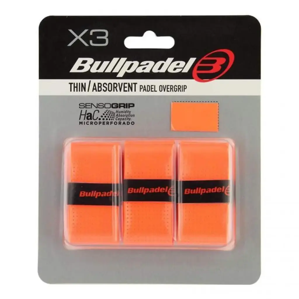 Bullpadel Overgrips GB1705 Senso Perforated - Fluorescent Orange x3