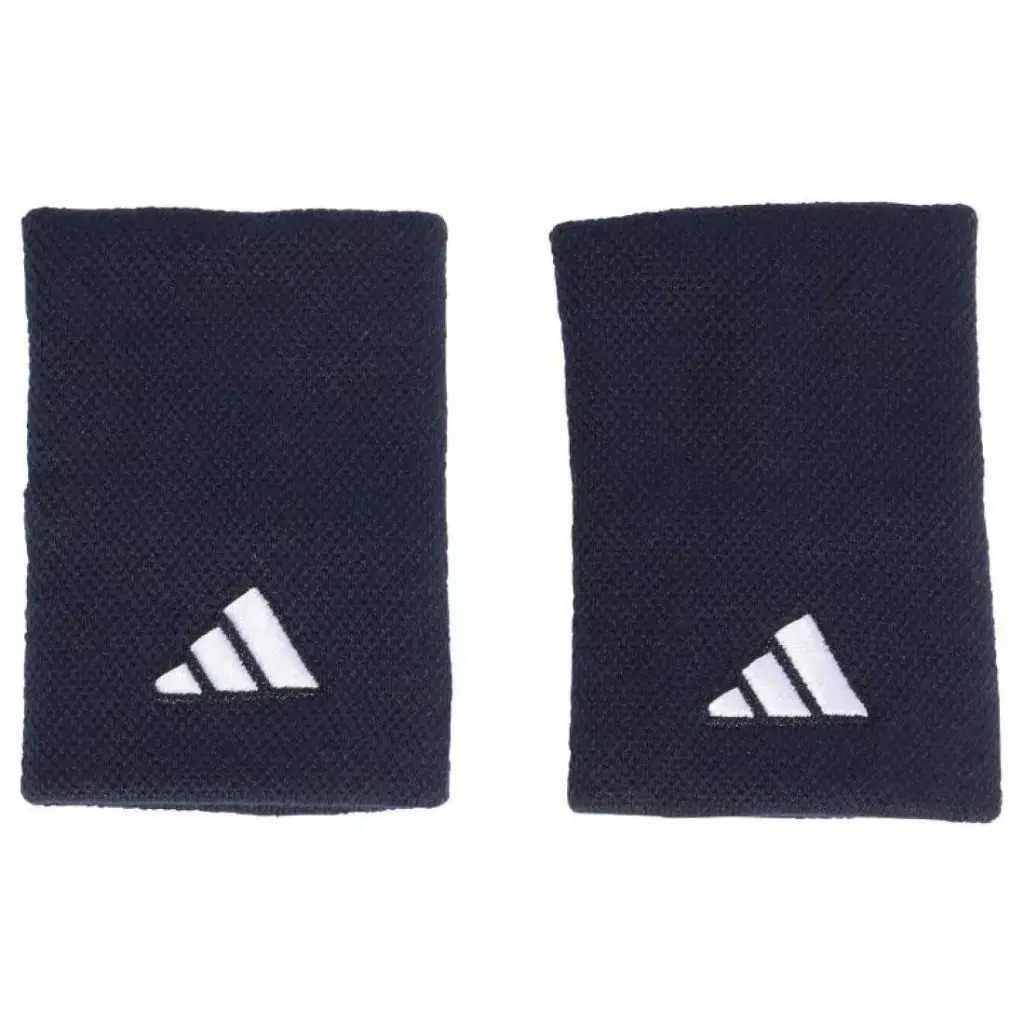 Adidas Long Dark Blue White Wristbands - 2 Units