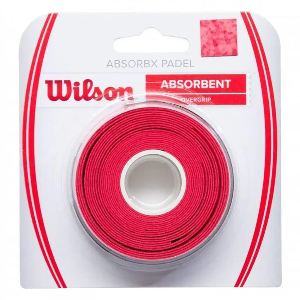Wilson AbsorbX Padel Overgrips – Red (3 Units)