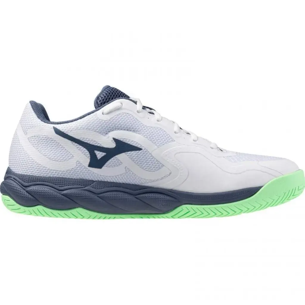 Mizuno Wave Enforce Court Clay (White Green Blue) Shoes 