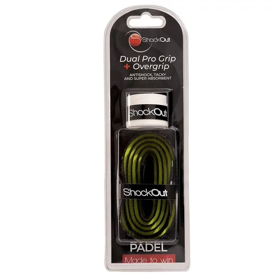 Shockout Dual Grip (Black and Yellow) And Overgrip (White) | Padel Shop